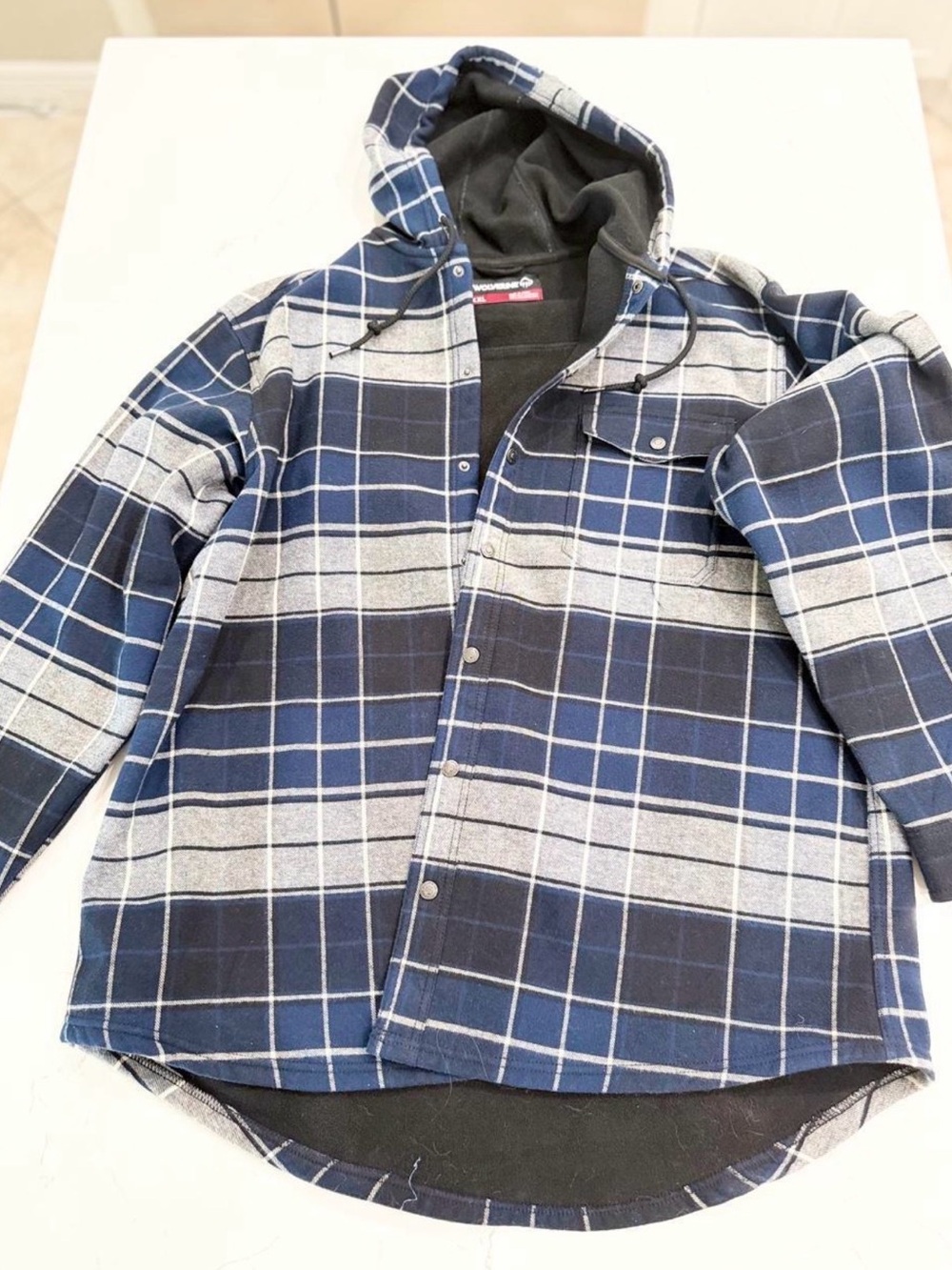 Wolverine Fleece-Lined Plaid Hooded Flannel Jacket 🧥Gorpcore